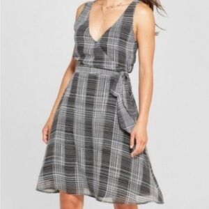 A New Day Black and White Plaid Dress - Medium